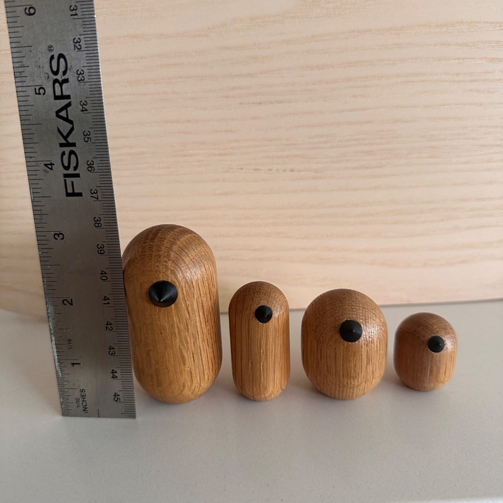 Normann Copenhagen Oak Little  Bird Set of 4 Minimalist Home Decor Danish Modern - Picture 4 of 6